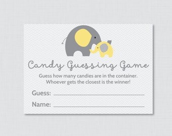 700 New baby shower game guess how many in jar template 728 Elephant Baby Shower Candy Guessing Game Printable   Guess How Many   