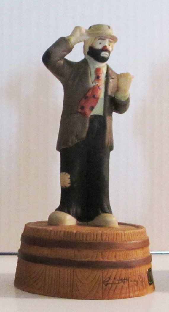 Emmett Kelly Jr. GOING MY WAY Musical figurine. 1990 Flambro.