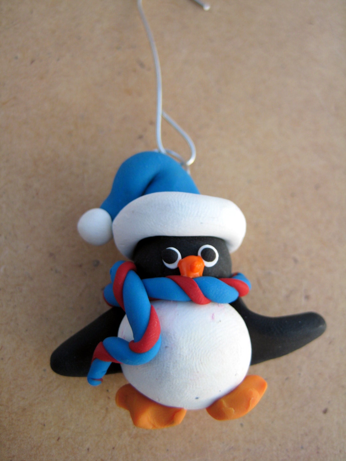 Penguin Ornament - Penguin Christmas Tree Ornament - Penguin with a Hat and Scarf