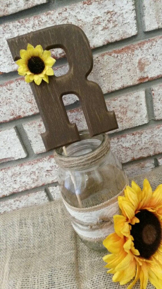 Sunflower Wedding Cake Topper Rustic Wedding by