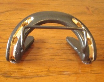 Business card holder, office item, office supplies, metal business card holder, business card display,horse shoe decor
