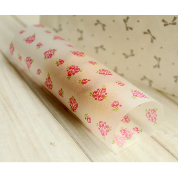 Floral Food Wrapping Paper 10 Sheets / 22cm x 25cm by TinyBees