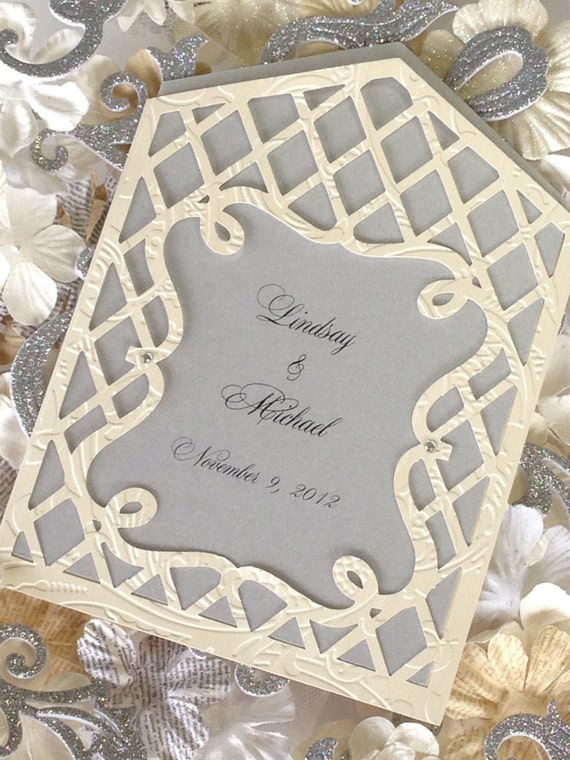 Laser Cut Pocket Gate Wedding Invitation