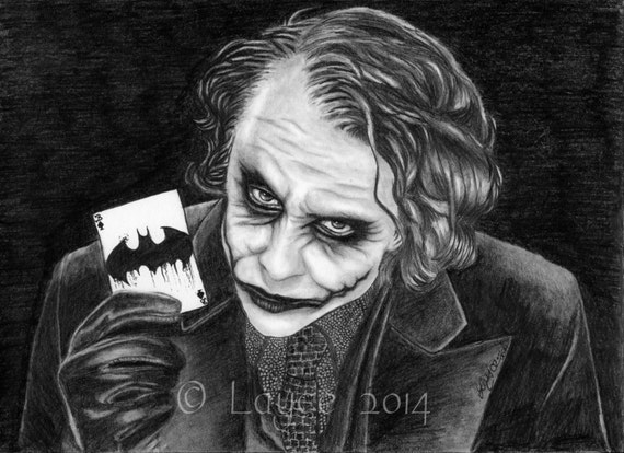 ORIGINAL 'The Joker' Drawing in Graphite. Hand Drawn