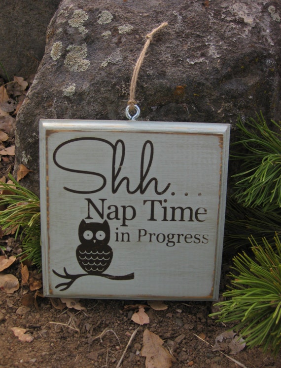Owl Nap Time Door Sign 20 Colors by NatureWorksDesigns on Etsy