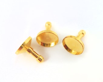 10mm Bezel Cell Phone Dust Plug/ Earphone Jack Plug with Glass Cabochons, #1058