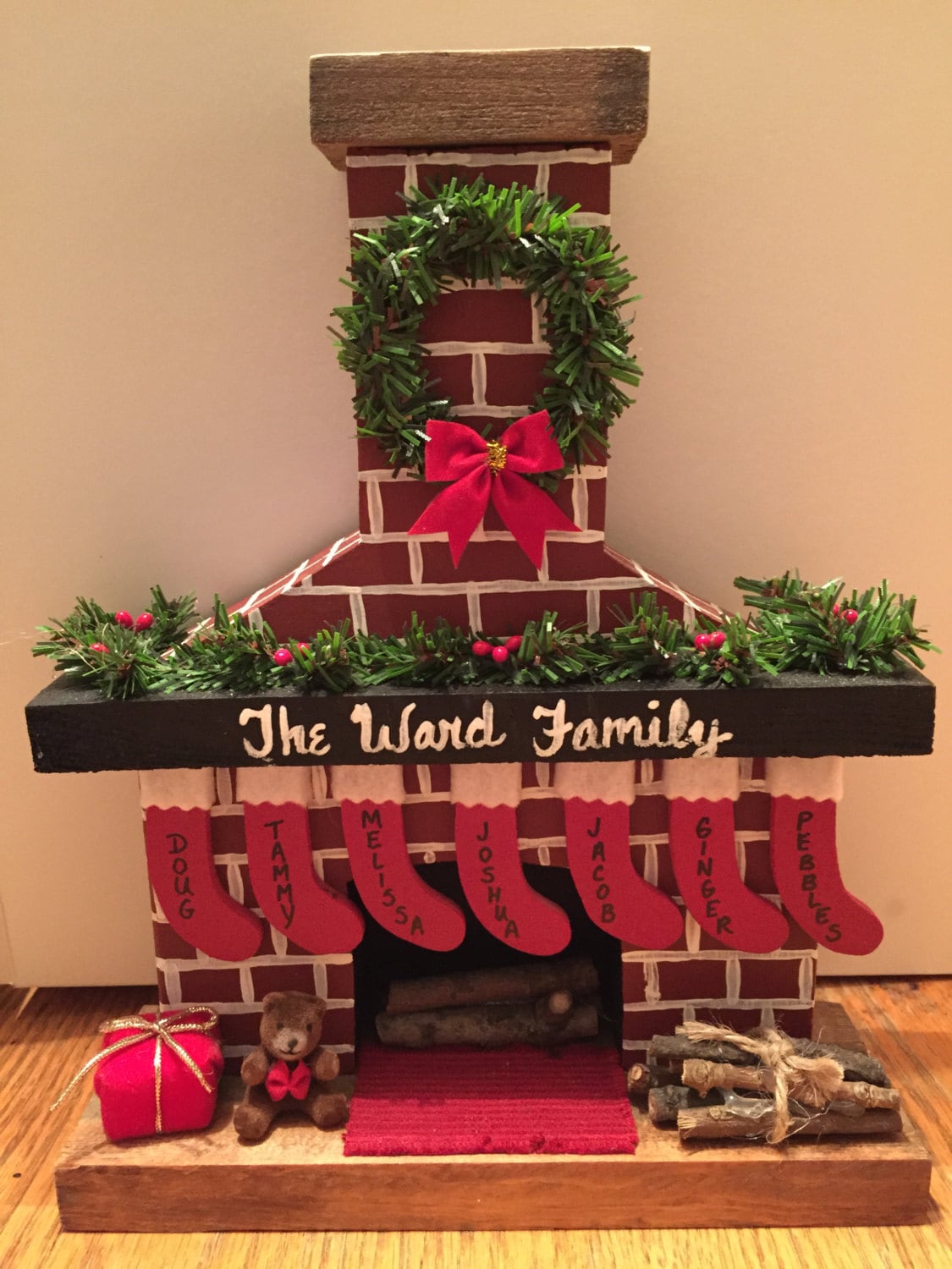 Handmade Personalized Fireplace Decoration