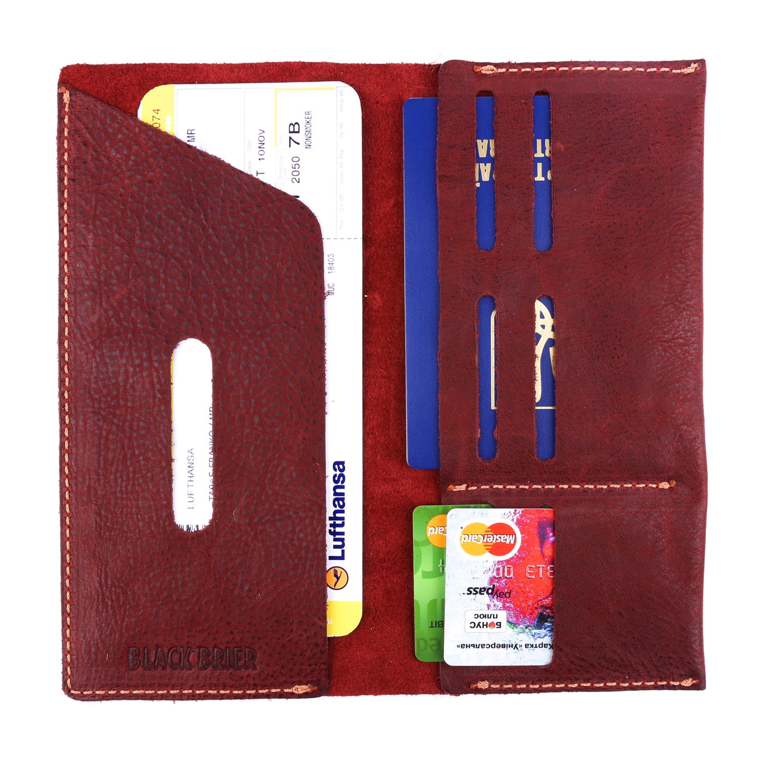 Leather Passport Cover and document holder by BlackBrierLeather