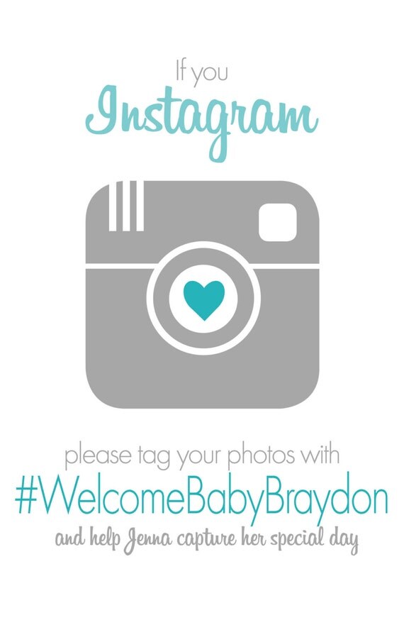 Baby Shower Instagram Hashtag Sign