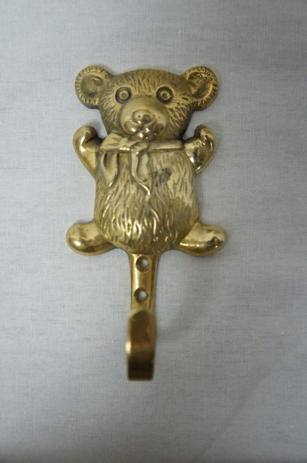 Vintage Brass Teddy Bear Hook Coat Hook by TheLotAntiquesandArt