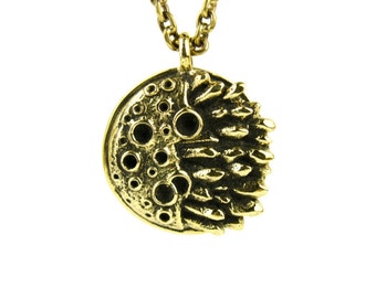 Moon Necklace Bronze Boho Jewelry with matching Golden Color Bronze Chain Jewelry Trends - FPE007