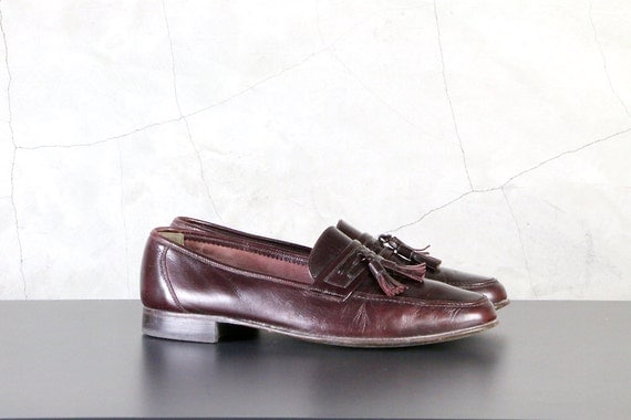 Bally Loafers mens 80's maroon mahogany leather by youngandukraine