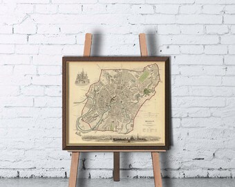 Moscow map - Old map of Moscow print - Vintage maps reproductions