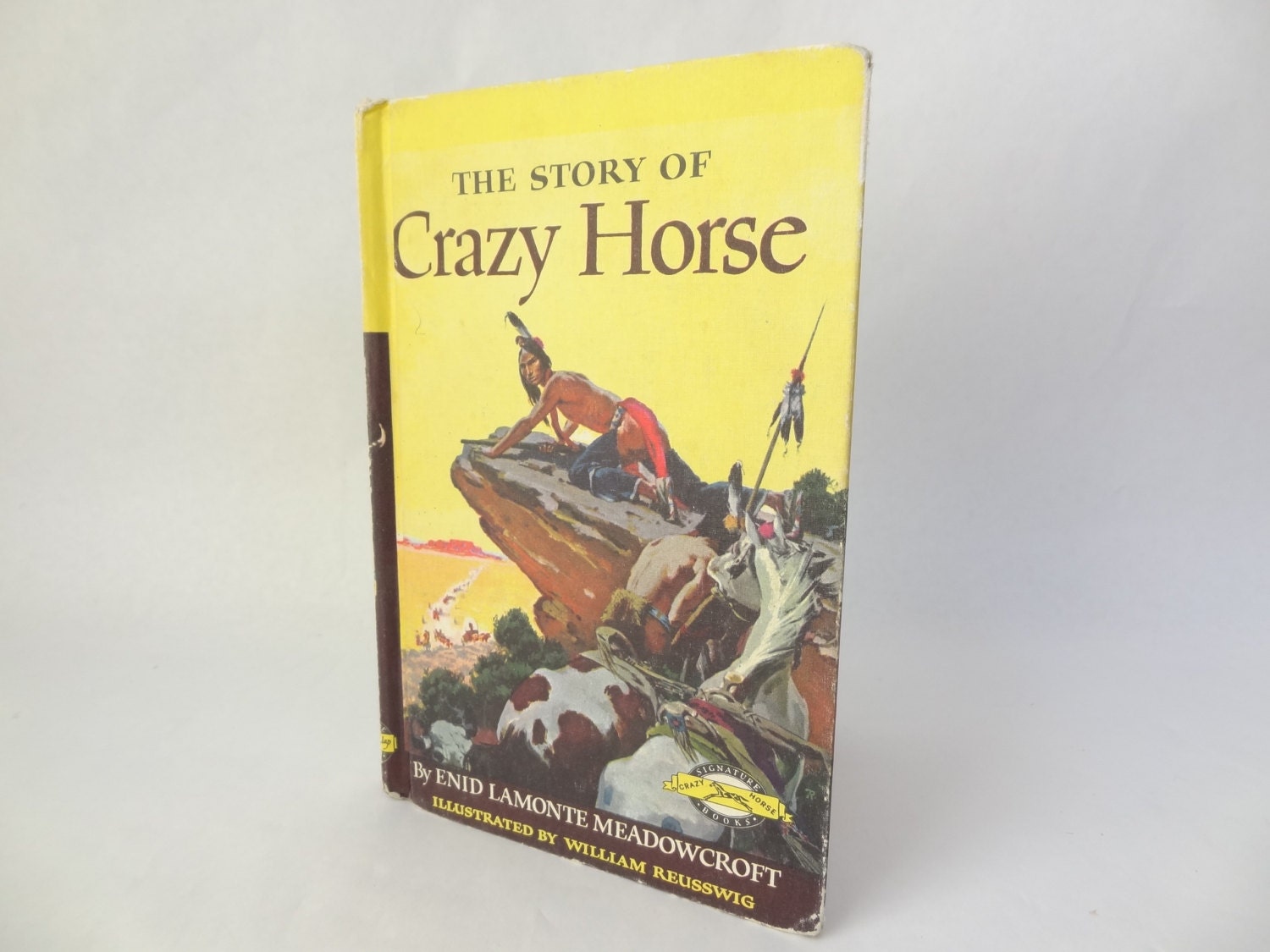 Crazy Horse book 1950s hardbound vintage Meadowcroft fiction