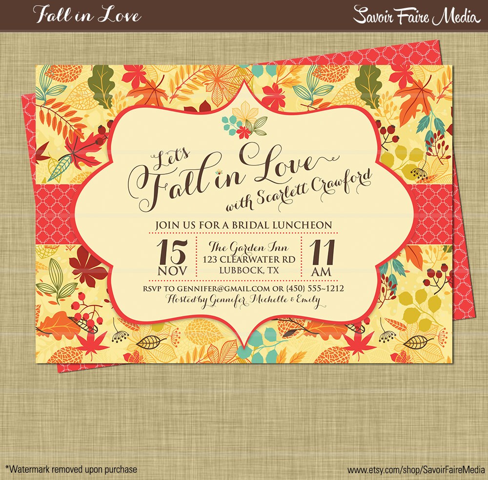 Fall Luncheon Invitations 2