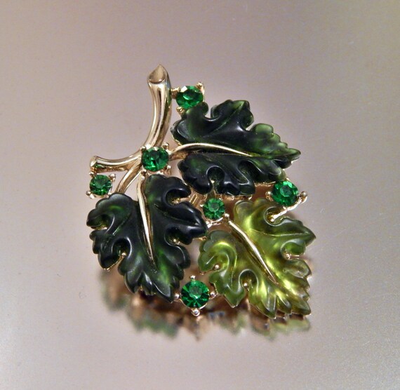 lisner leaf brooch