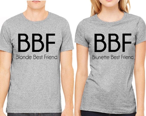 Items Similar To Grey Tshirt Blonde Best Friend Brunette Best Friend Best Friends Shirt On Etsy 