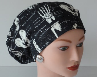 European Style Scrub Hat...Glow in the Dark Bones...X-Ray Tech/Orthopedics/Scrub Hats for Women