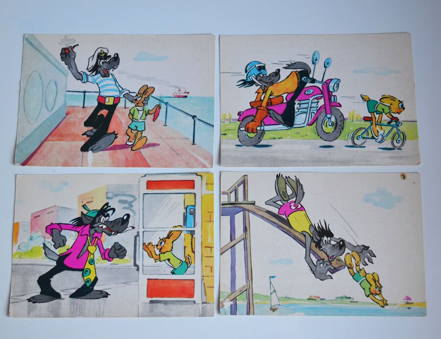 Alte Ansichtskarten 1975 Nu Pogodi Menge 15 Retro