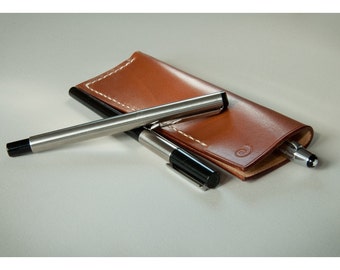 Leather pen case, leather pencil case, leather pen pouch, leather pen holder, leather pencil pouch, personalized mens
