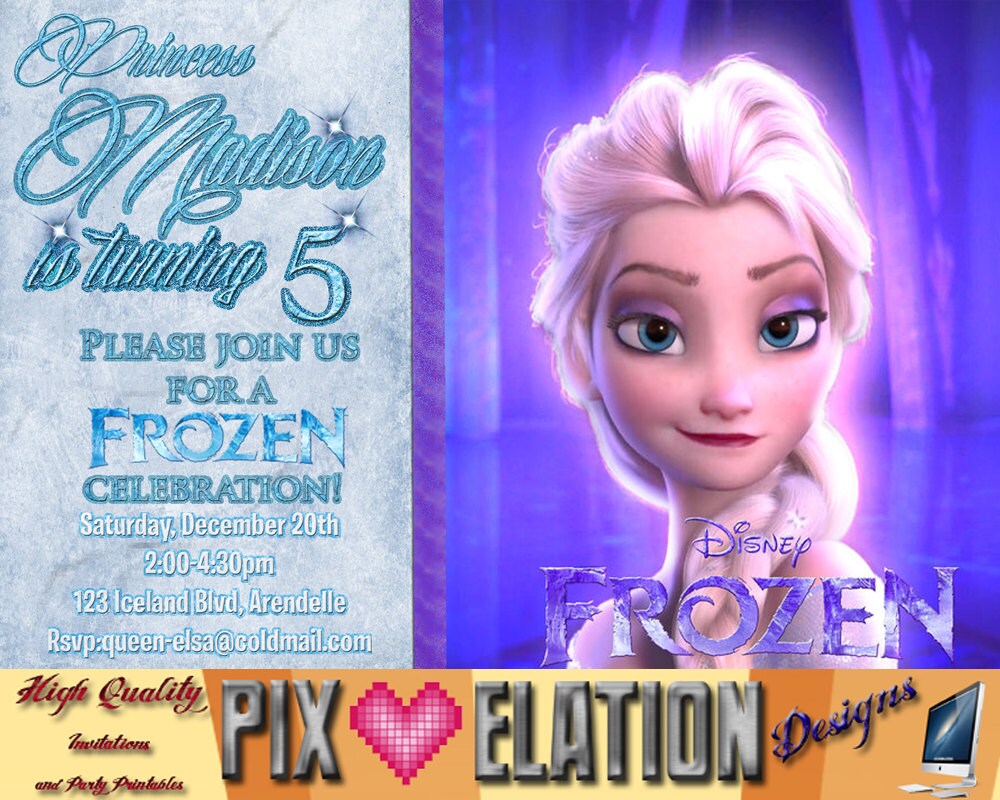 Frozen Invitation frozen elsa shining elsa by PixElationDesigns