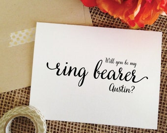 Personalized Will you be my ring bearer card asking ring bearer proposal card (Lovely)