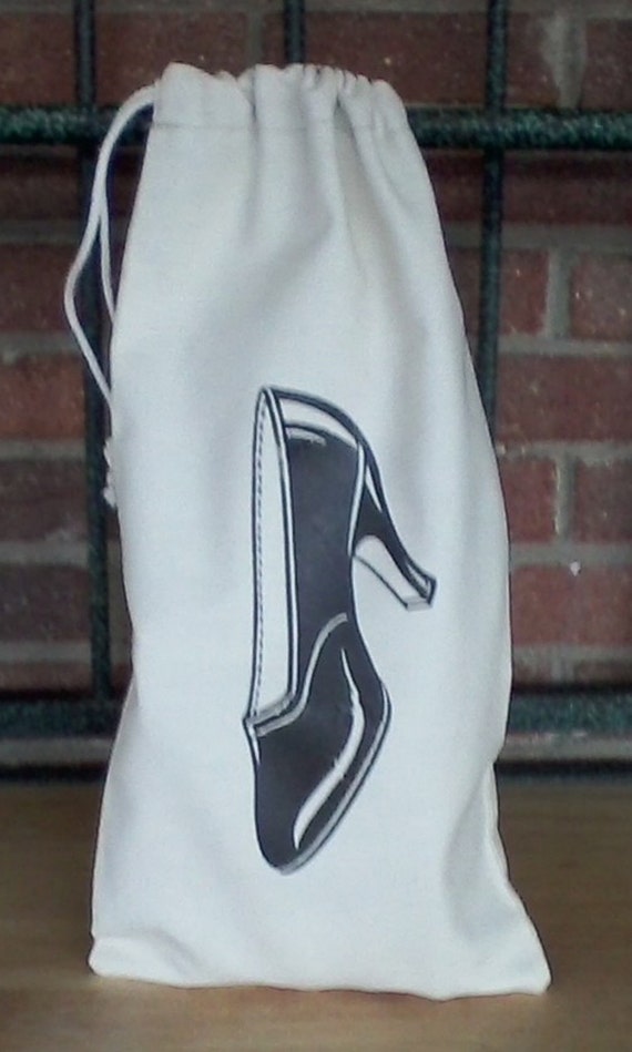 TRAVEL SHOE Bag Drawstring Canvas 9x17 Ideal for travel