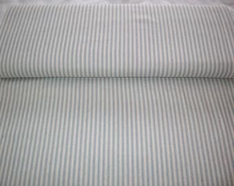 VIP Ticked Off, vintage fabric,blue and off white striped like ticking, old fashioned striped ,by yard