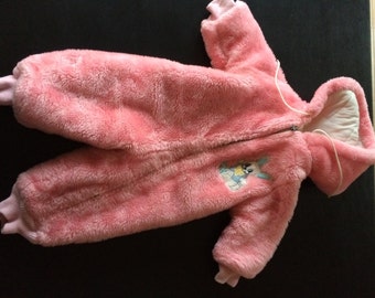 Vintage 1970s Pink Girl Toddler Snowsuit