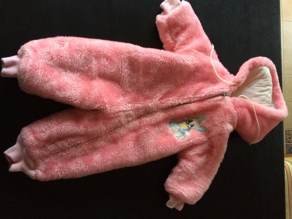 Vintage 1970s Pink Girl Toddler Snowsuit