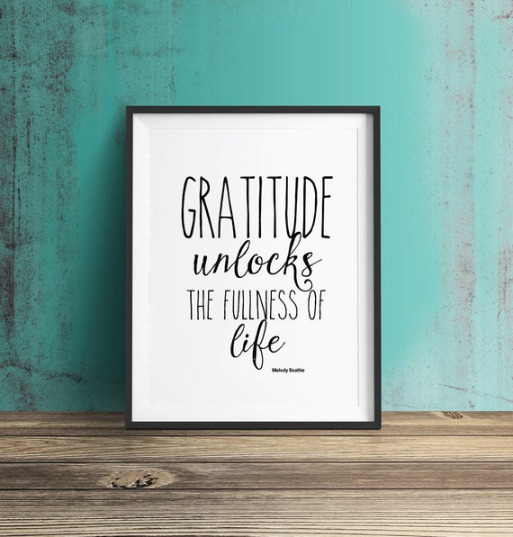 Printable Quote Gratitude Beautiful Home Decor Wall Art
