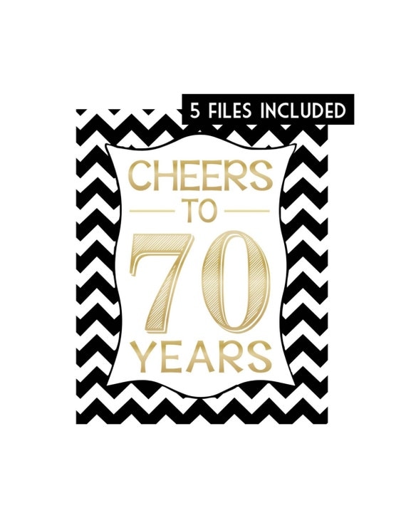 Items similar to Cheers to 70 Years Printables - Instant Downloads on Etsy