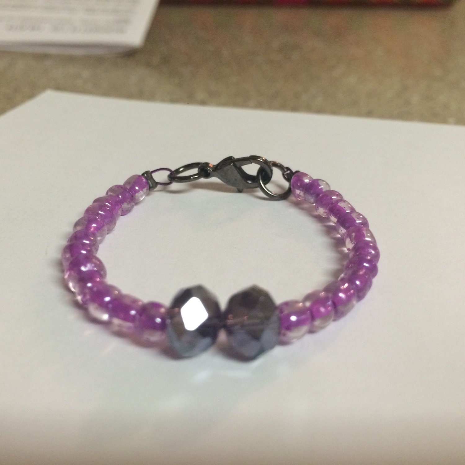 Purple girls bracelet 35 by DashbyDesign on Etsy