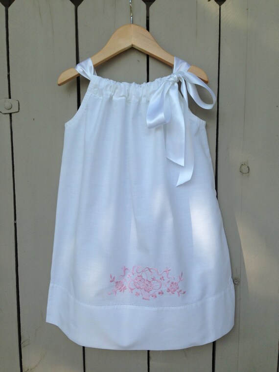 Toddler embroidered pillowcase dress