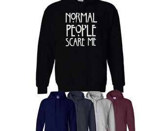 Normal People Scare Me Hoodie Hood Horror Mens Womens Ships Worldwide S-XXL