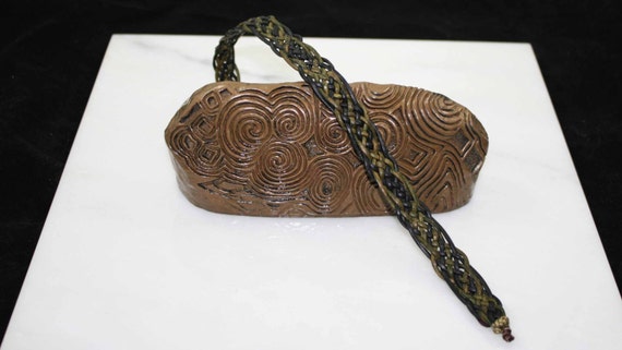Celtic leather in green and black