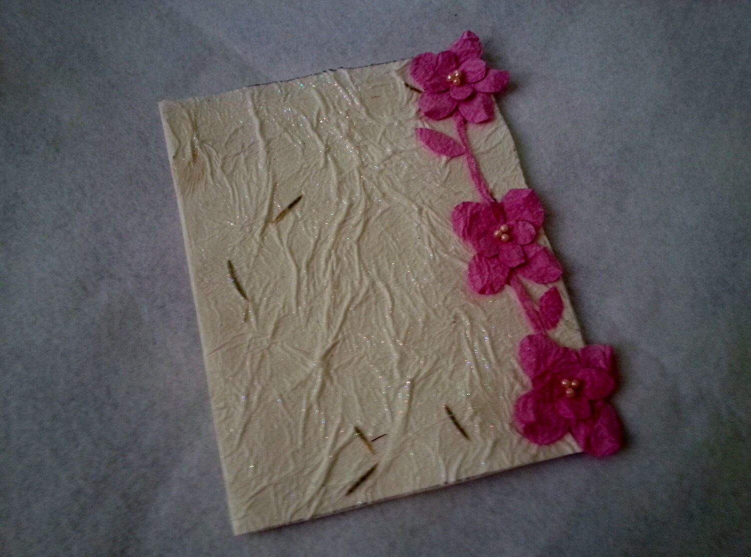 50 Handmade paper mache invitation card with paper mache flowers OnePaperHeart Stationary
