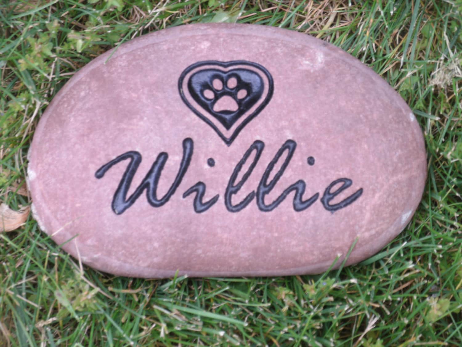 Personalized Pet memorial stone 7 river rock