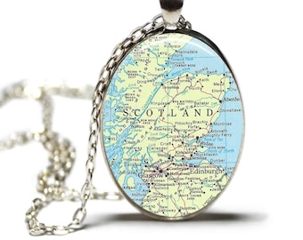 Scotland Map Pendant Map Necklace Map Scotland Jewelry