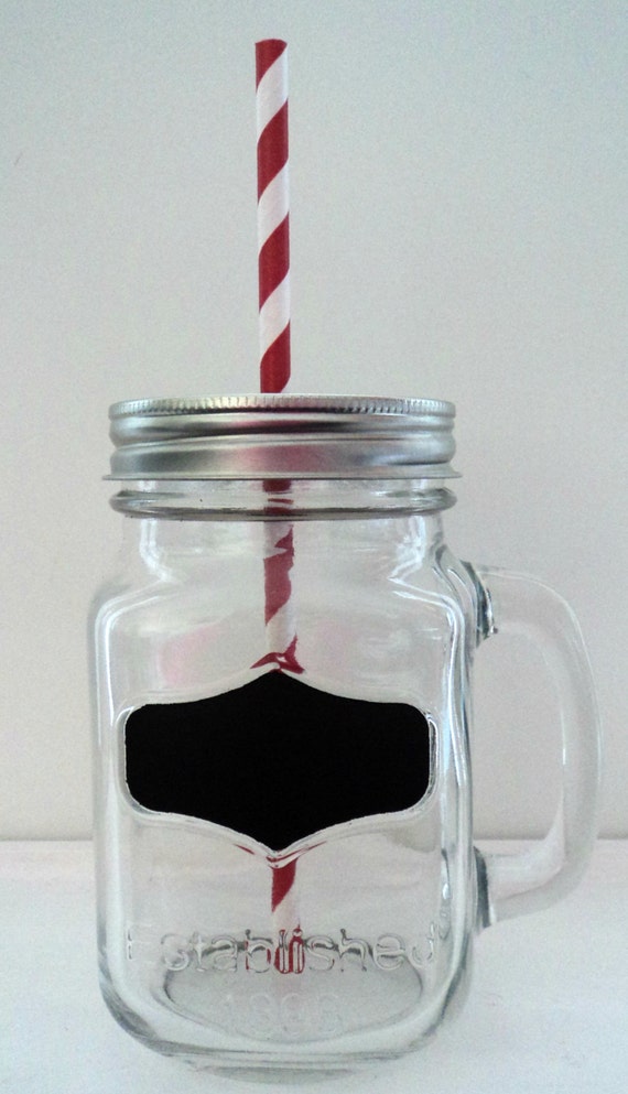 Items similar to Chalkboard Mason Jar Mug, Drinks, Mug, Mason Jar
