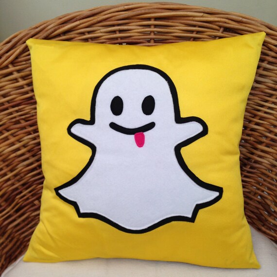 Items similar to Large 16"x16" handmade Snapchat app icon cushion