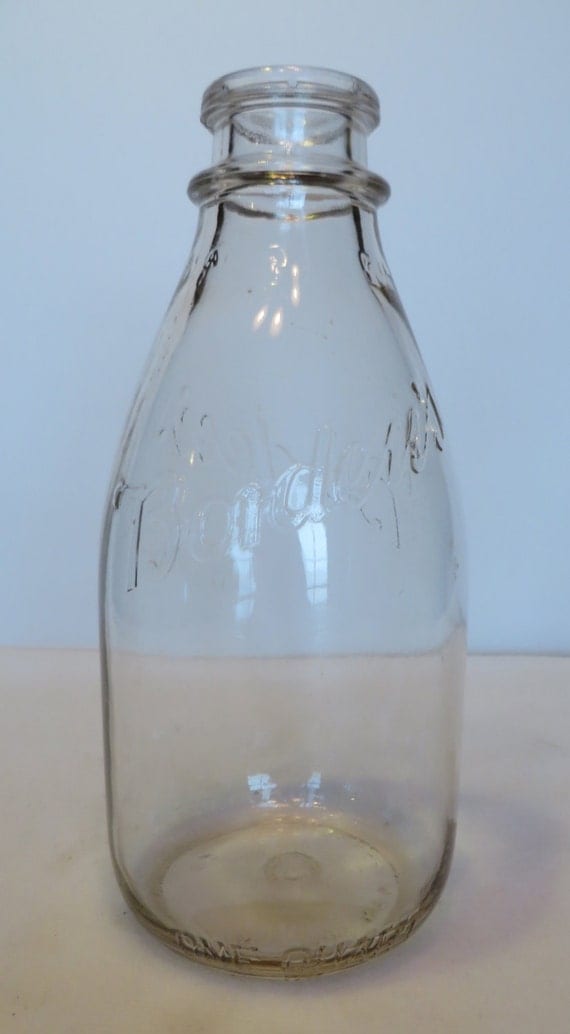 Bordens Embossed Milk Bottle Vintage by AHorsesTale on Etsy