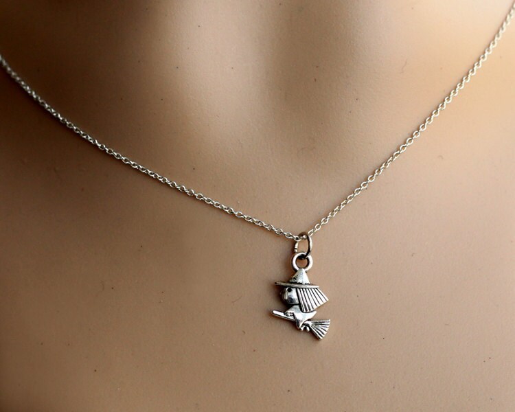 witch necklace lovely silver witch necklace jewelry kids