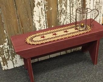 Wood Bench Farmhouse Bench Primitive Bench Mudroom or Entryway Bench Rustic Bench Hallway Bench Garden Bench Narrow Coffee Table