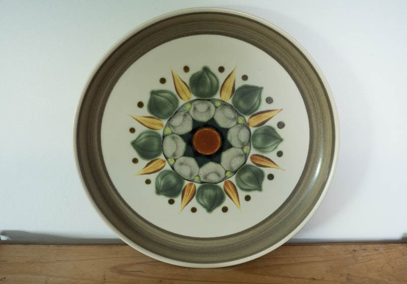 Vintage Denby Langley Sherwood Pattern Stoneware Dinner Plate/Serving