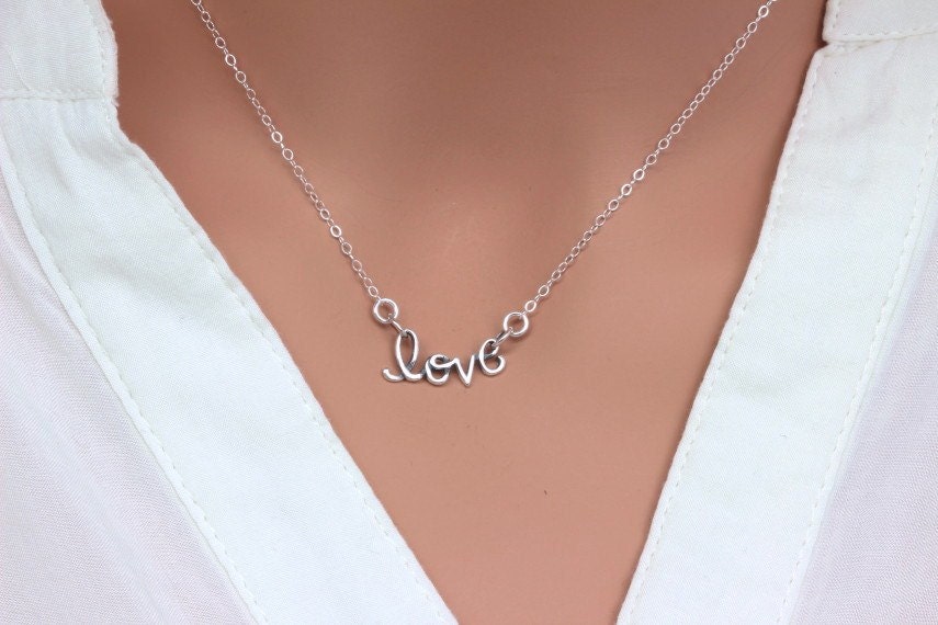 Sterling Silver Love Neckalce Love Necklace for Couple Love