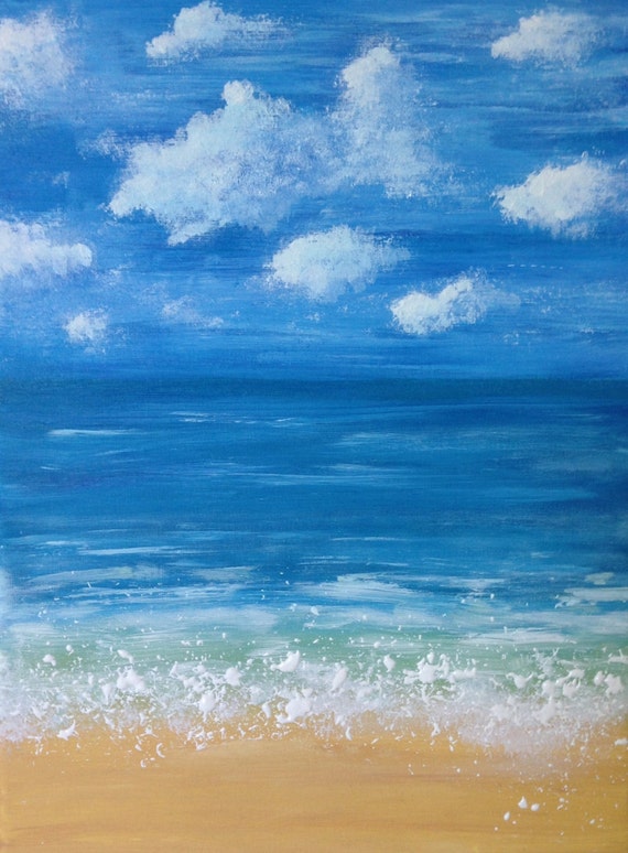 Items similar to Original artwork, acrylic seascape painting 'Shoreline ...