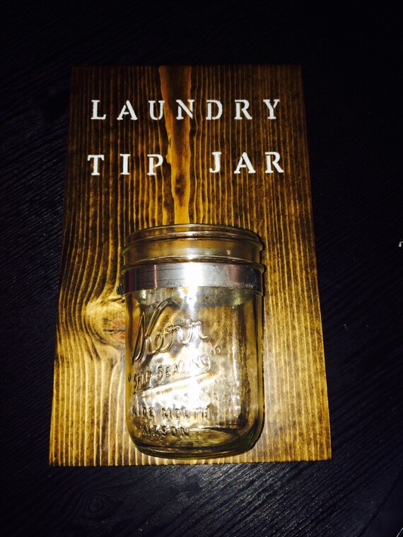 Laundry tip jar by AllOverABoard on Etsy
