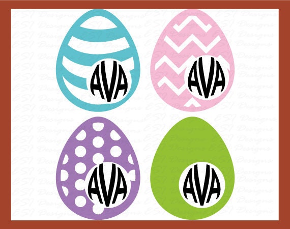 Download Monogram Easter Eggs for use with vinyl SVG & DXF cutting