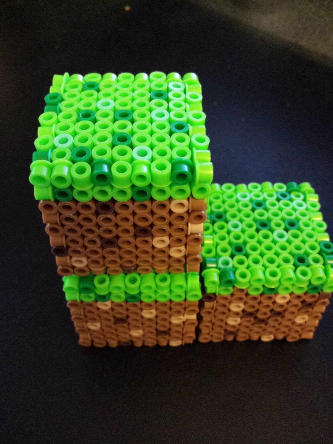 3D Minecraft Grass Blocks Bead Sprite Pixel Art